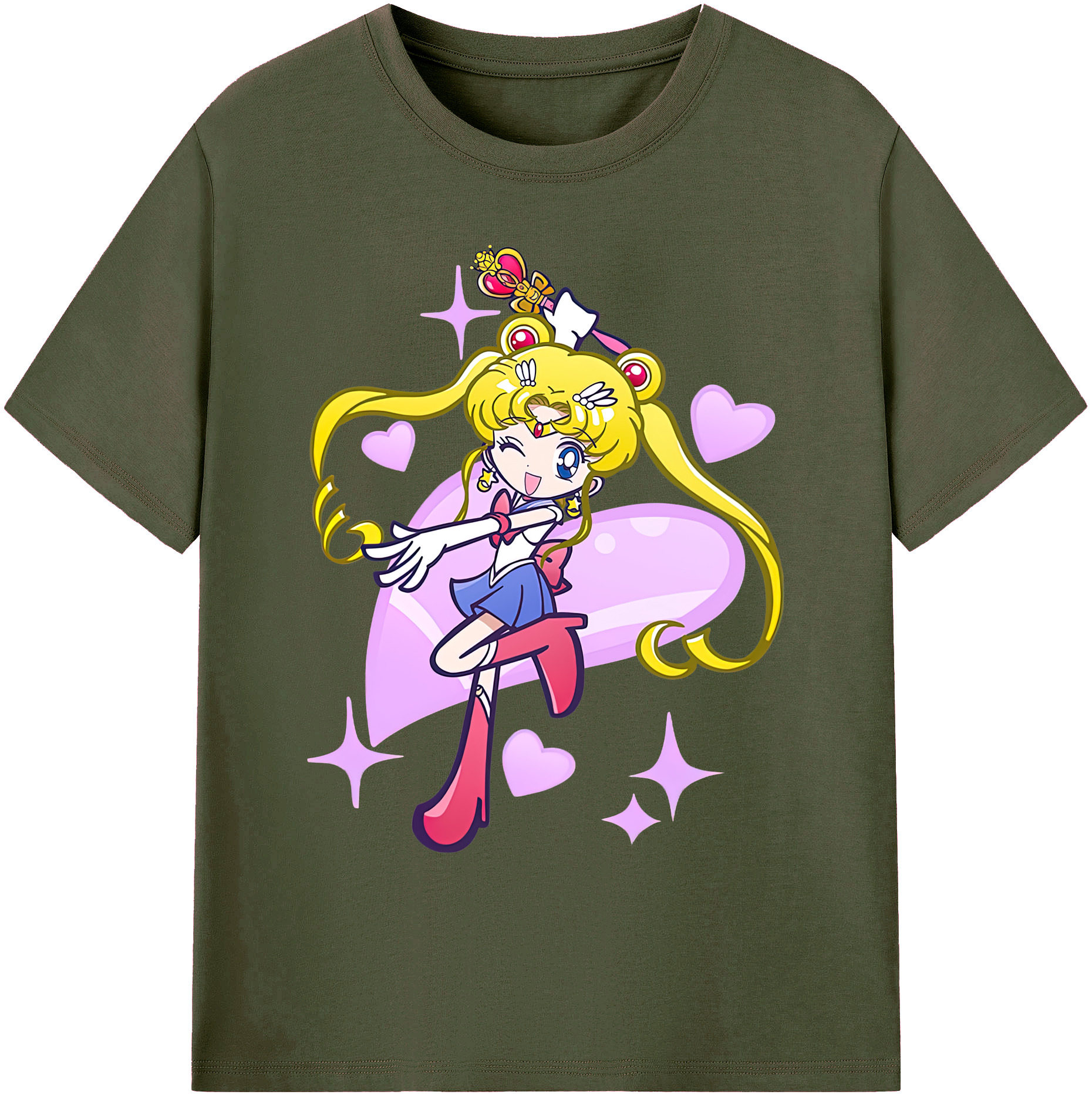 （画像用） 美少女戦士セーラームーン 月野 うさぎ つきの うさぎ Sailor Moon Tsukino Usagi 綿100％ メンズ半袖Tシャツ｜肌触りやわらか＆通気性